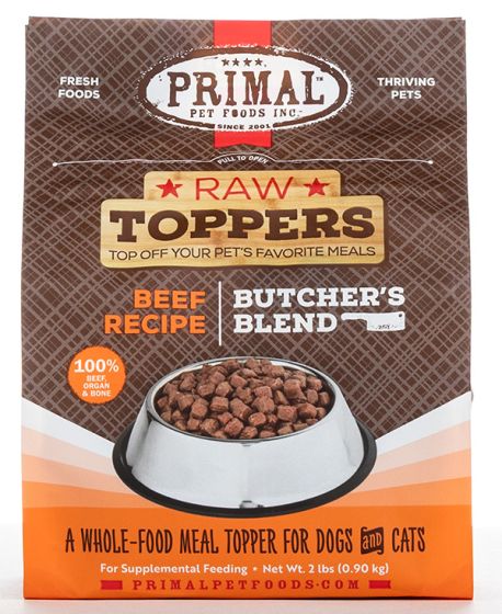 Primal Frozen Beef Meal Topper  Dog Food 2 lb