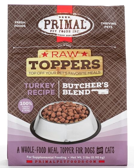Primal Frozen Turkey Meal Topper Dog Food 2 lb