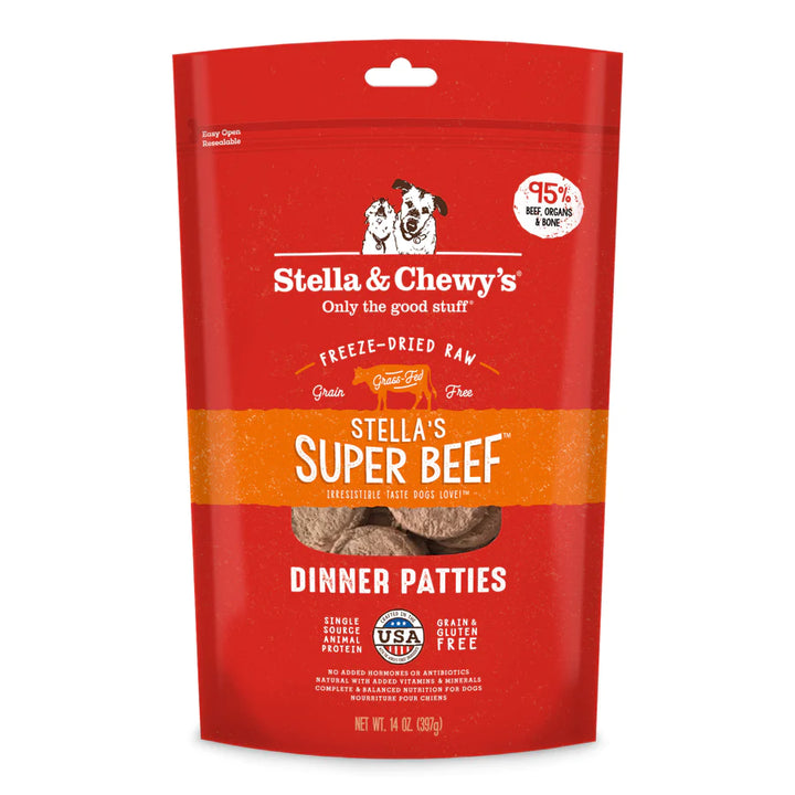 Stella & Chewy's Super Beef Freeze-Dried Dog Food 14oz
