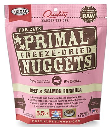 Primal Freeze-Dried Nuggets Beef & Salmon Raw Cat Food