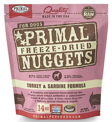 Primal Freeze-Dried Nuggets Turkey & Sardines Raw Dog Food