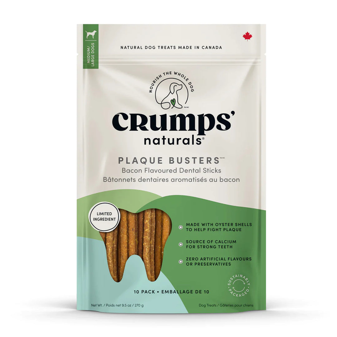 Crumps Plaque Busters Bacon Flavoured Dental Sticks Dog Treats