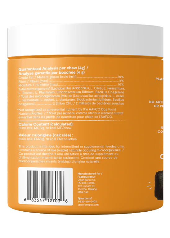 Open Farm Probiotic Chews Dog Supplement