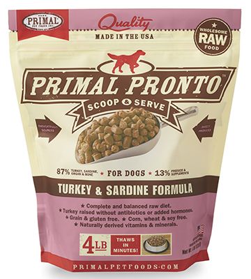 Primal Raw Pronto Turkey & Sardines Dog Food