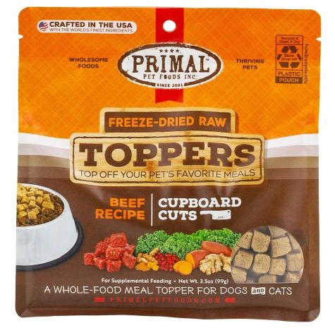 Primal Freeze-Dried Raw Toppers Beef Dog Food