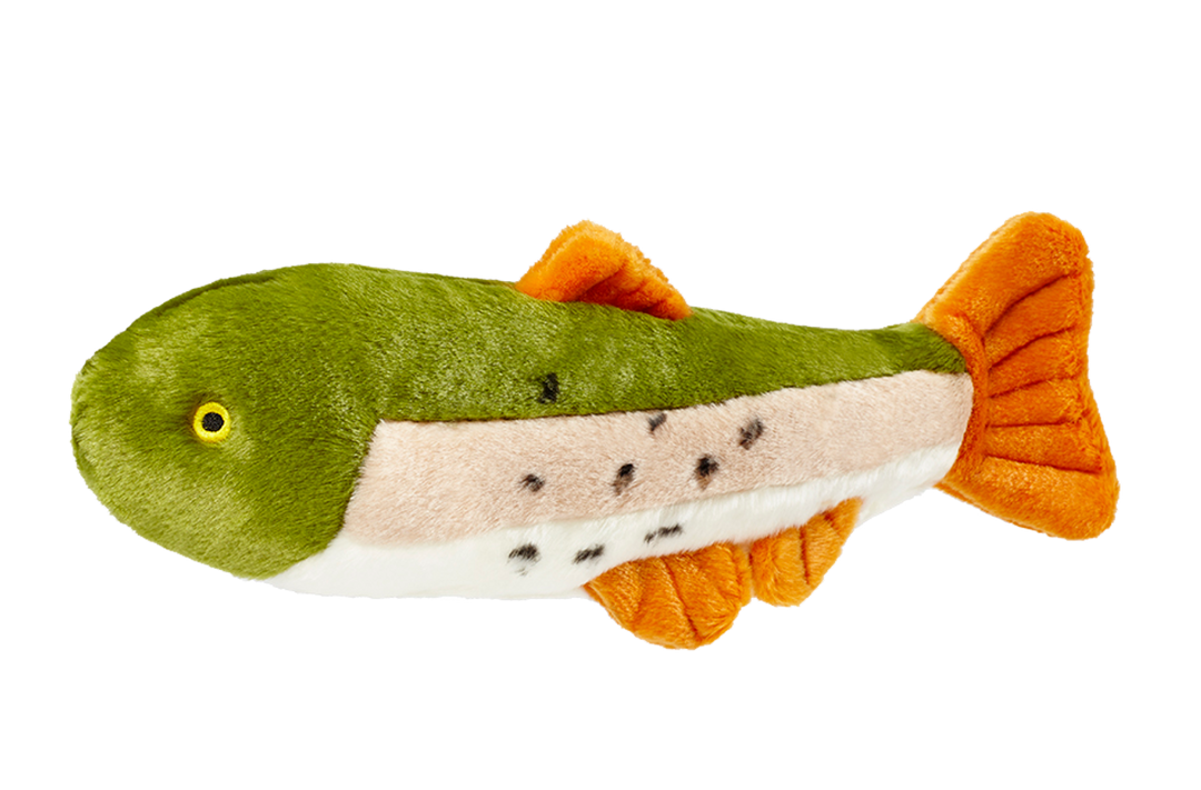 Fluff N' Tuff Dog Toy Ruby Rainbow Trout