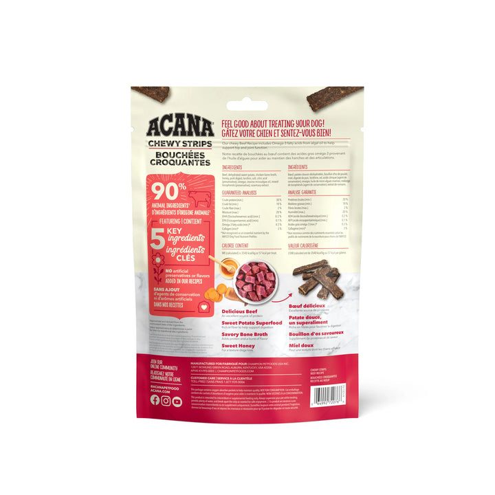 Acana Chewy Strips Beef Dog Treats