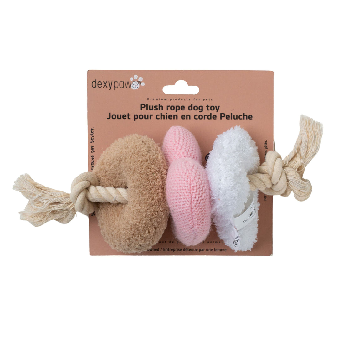Dexypaws Rope And Plush Dog Toy