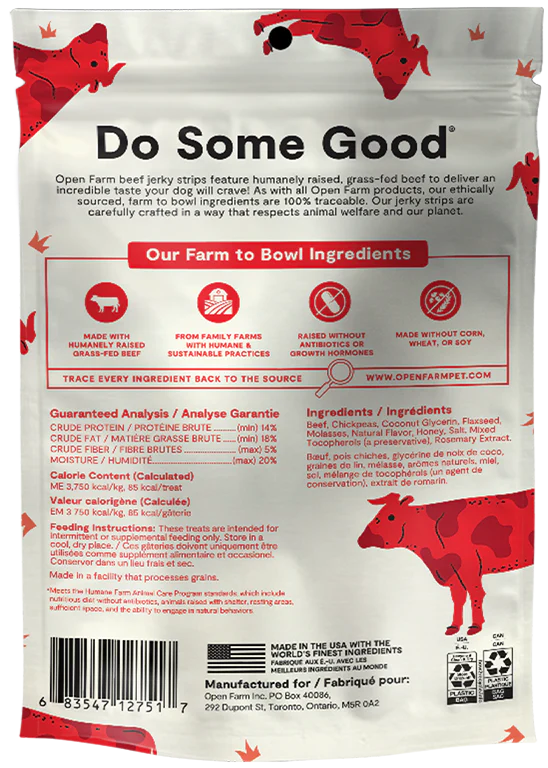 Open Farm Grain-Free Beef Jerky Dog Treats