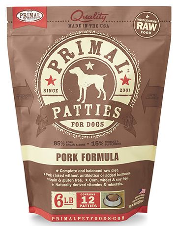 Primal Raw Patties for Dogs Pork