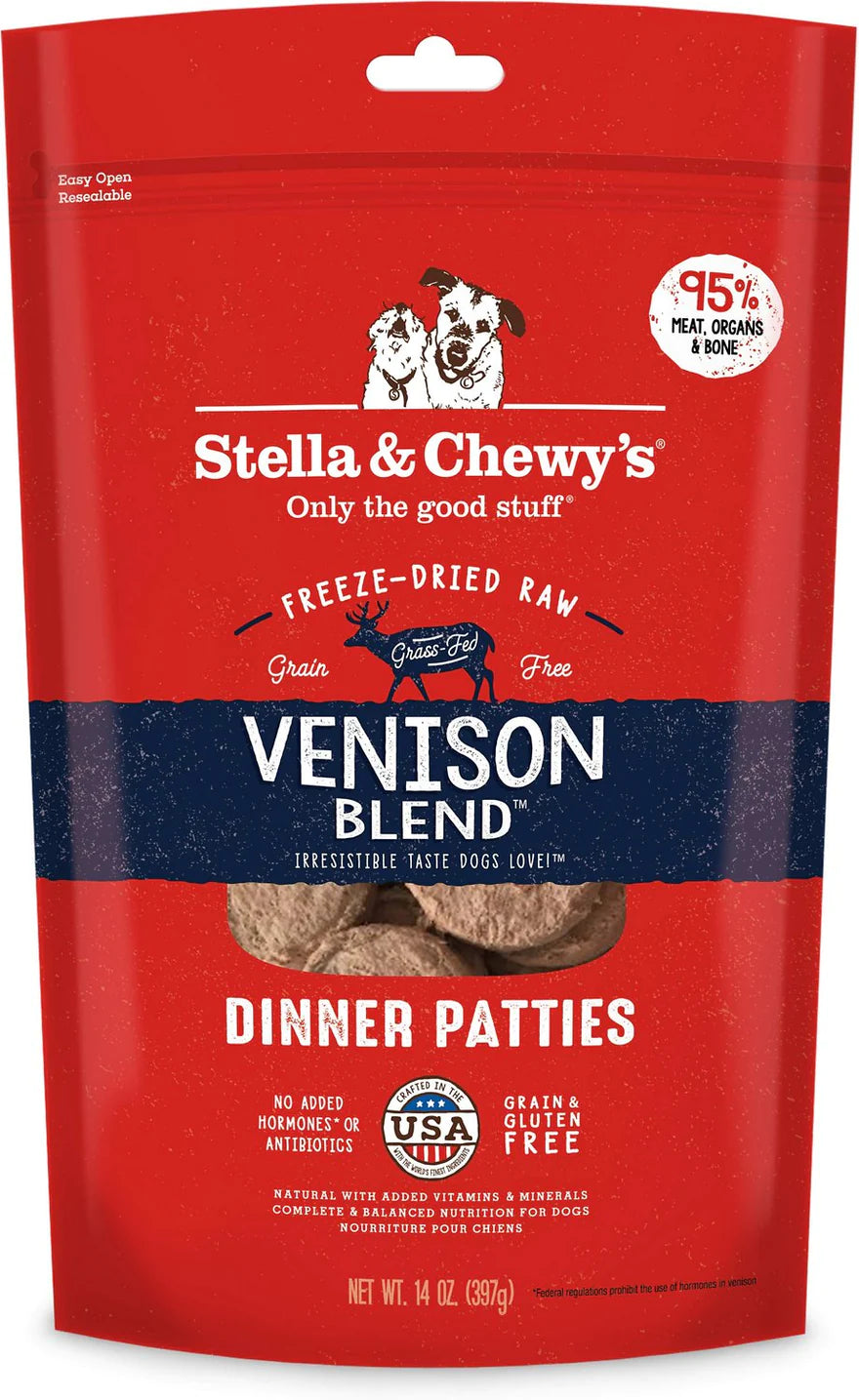 Stella & Chewy's Venison Freeze-Dried Dinner Patties 14oz