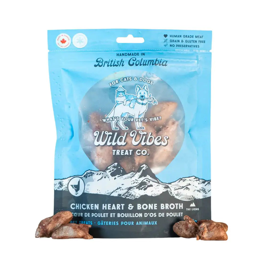 Wild Vibes Chicken Hearts & Bone Broth Dog Treats
