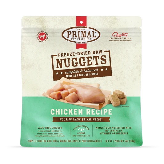 Primal Freeze-Dried Nuggets Chicken Raw Dog Food